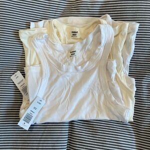 NWT, 3 Sunday best ribbed tanks, size XS/XXS